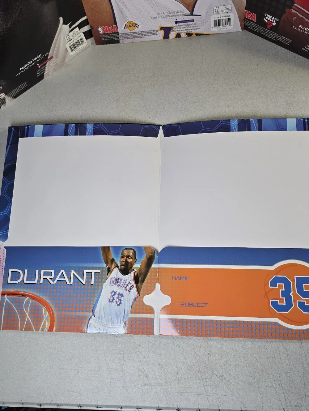 Kobe Bryant , LeBron, Wade, Durant Etc NBA School 2 Pocket Folders Bundle Of 5